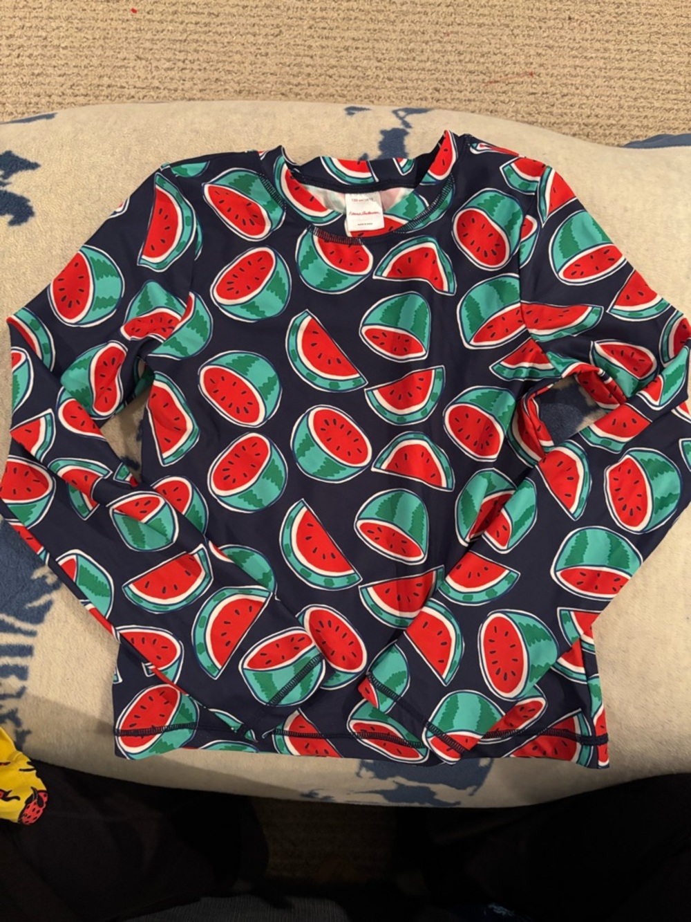 Hanna Andersson Navy Red Green Watermelon Print Rashguard